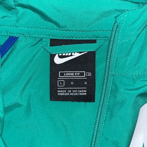 Nike Packable Hooded Hoodie High Neck Zip Wind Running Coat Jacket L Kids Youth - Picture 3 of 5